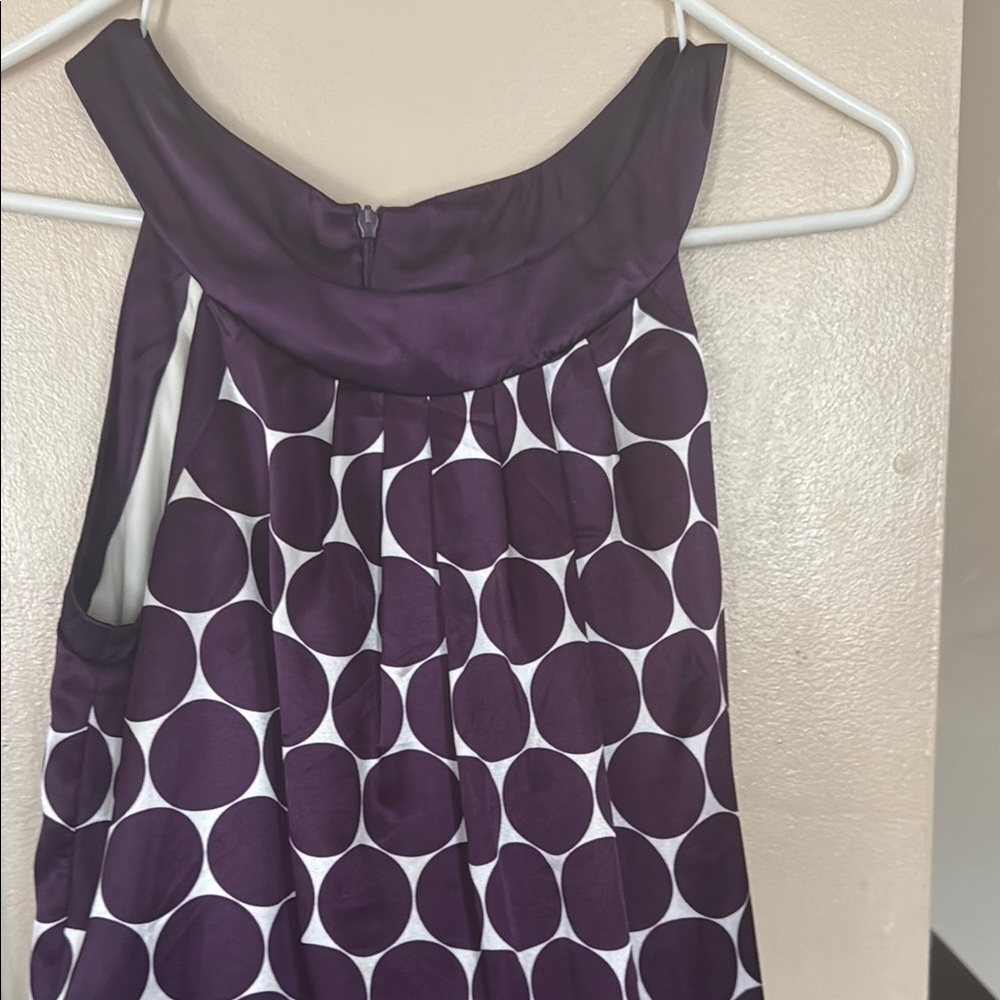 Xhilaration Purple and White Polka Dot Midi Dress